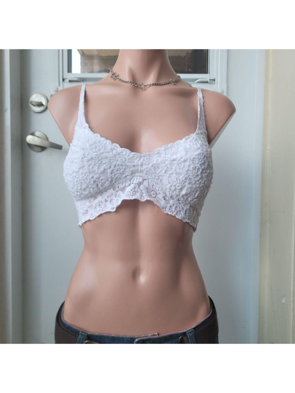 Aerie White Lace Padded Coquette Bra Top (S)